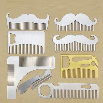 Multi-Functional Hairstyling Template, Stainless Steel Beard Comb