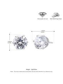 925 Silver Super Sparkle Zirconia Studs 4-8mm Optional Valentine Mother's Day Gift Box - Gold - View 10