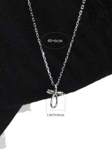 1 pieza Collar con colgante de cruz minimalista de línea de plata de ley 925, uso versátil para todos los días para mujeres, colgante de cruz delicado y mini cadena de clavícula como regalo - cruz - Ver 7