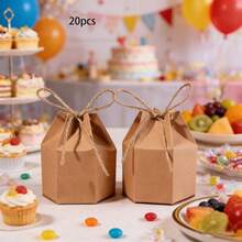 20pcs/Pack Gift Boxes With Display Window, Hexagon Paper Boxes With Lids, Suitable For Gifts, Crafts, Cakes, Candies, Wedding Party, Birthday Boxes For Various Festivals And Occasions - Multicolor - View 6