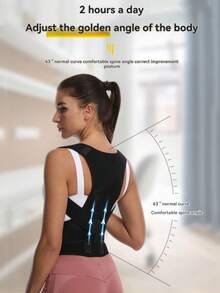 Corrector de postura, soporte de espalda, adecuado para estudiantes y adultos. - Negro - Ver 4