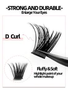 Rikuaild 120pcs D-Curl Fluffy False Eyelashes, Thick & Natural Look, Suitable For Travel, Vacation, Date, Party, Portable False Eyelashes - D - View 5