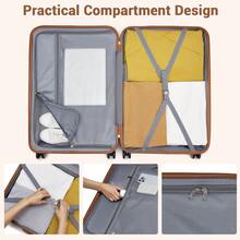Suitcase 20 24 28 Inch Cabin Carry On Check In ABS PC Hard Shell Spinner Wheels Lock Small Medium Large Travel Luggage Set For Holiday Family - 酒紅色 - 查看 10