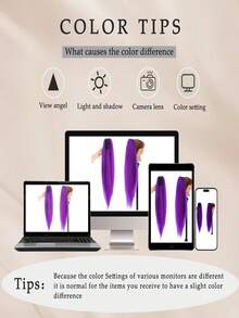 32英寸紫色夹式马尾接发，柔软自然的合成假发，适合女性佩戴 - 彩色 - 查看 7