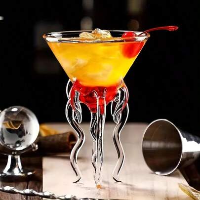 Nuevo estilo creativo Vaso de cóctel con forma de pulpo personalizado, Vaso de acuario con forma de medusa, Vaso de vino con forma de pulpo, Vaso de martini de bar, Suministros para camping, Suministros para fiestas, Reuniones con amigos, Cenas familiares