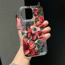 Shockproof Airbag Butterfly Flower Pattern Phone Case Compatible With Apple/ Series 11, 12, 13, 14, 12 Pro Max, 13 Pro Max, 15, 15 Pro, 15 Plus, 15 Pro Max, 16, 16 Pro, 16 Plus, 16 Pro Max, 17, 17 Pro, 17 Pro Max / A55, S21 FE, A72, S25 Plus - Multicolor - View 4
