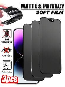 3pcs Matte Anti-Peeping Screen Protector, Compatible With IPhone 17 Pro Max/17 Pro/17 Air/17, 16e/16 Pro Max/16 Pro/16 Plus/16, 15 Pro Max/15 Pro/15 Plus/15, 14 Pro Max/14 Pro/14 Plus/14, 13 Pro Max/13 Pro/13/13 Mini, 12 Pro Max/12 Pro/12/12 Mini, 11 Pro Max/11 Pro/11 And Other Series - Black - View 33