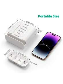 7天大容量便携式药盒 - 每周用药计划表、每日药盒、旅行药盒、药品收纳盒、药架、药品储存盒、旅行药包、药品储存袋、旅行药品收纳盒、户外急救包 - 彩色 - 查看 6