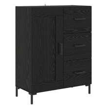 vidaXL Highboard in Schwarzeichen-Optik, 69,5 x 34 x 180 cm, Holzwerkstoff - nero - Visualizzare 6