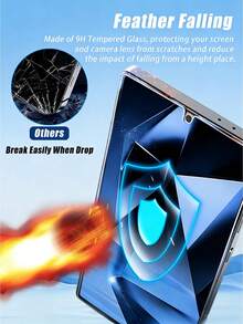3pcs Compatible Tempered Glass Screen Protector Set, 9H Hardness, Fingerprint Unlock, High Definition, Compatible With Phone Cases, Precise Cutting, Anti-Fingerprint, Full Edge Coverage, Shatter-Resistant, Suitable Compatible With Samsung S21/S22/S23/S24/S25/S25 Plus/S25 Ultra/S25 Edge/S26/S26 Plus/S26 Ultra And Other Models. - Clear - View 5