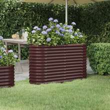vidaXL Raised Bed Galvanized Steel 114x40x68 Cm Brown - A - View 1