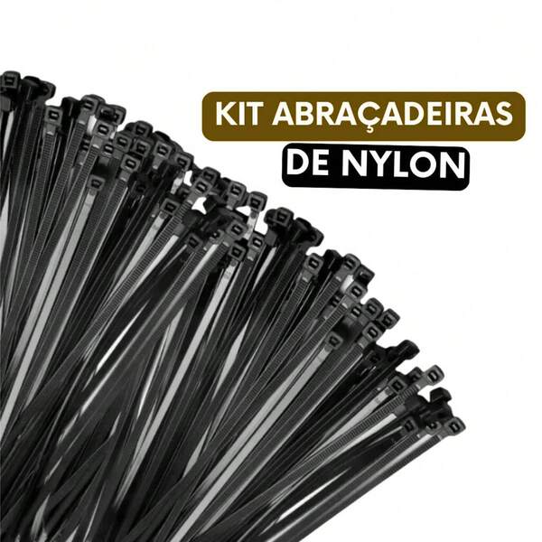 Kit 500 Abraçadeira de Nylon Enforca Gato Braçadeira Cintas Plásticas PRETA E BRANCA