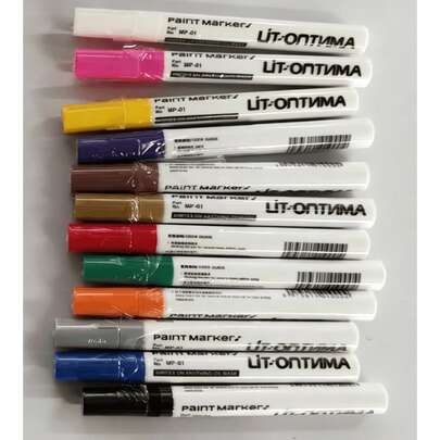 12支装永久性油性马克笔套装，速干防水马克笔，适用于在岩石、玻璃、织物、陶瓷、木材、金属、马克杯、塑料、石头等材质上绘画，圣诞节艺术和工艺品用品