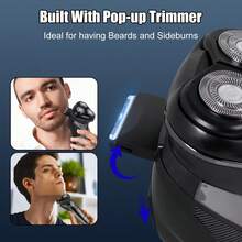 SOLIMPIA IPX7 Waterproof Three-Blade Floating Veneer Net Men's Electric Shaver - Silver - View 4