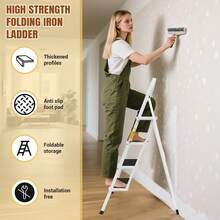 Royalswill Portable Folding Step Ladder, 2/3/4-Tier Ladder, Rubber Non-Slip Platform, Anti-Slip Household Folding Ladder, Multi-Purpose Load Capacity 330 Lbs, Foldable Step Ladder, Suitable For Kitchen, Office, Bathroom And Garage Use - 4級 - 查看 2