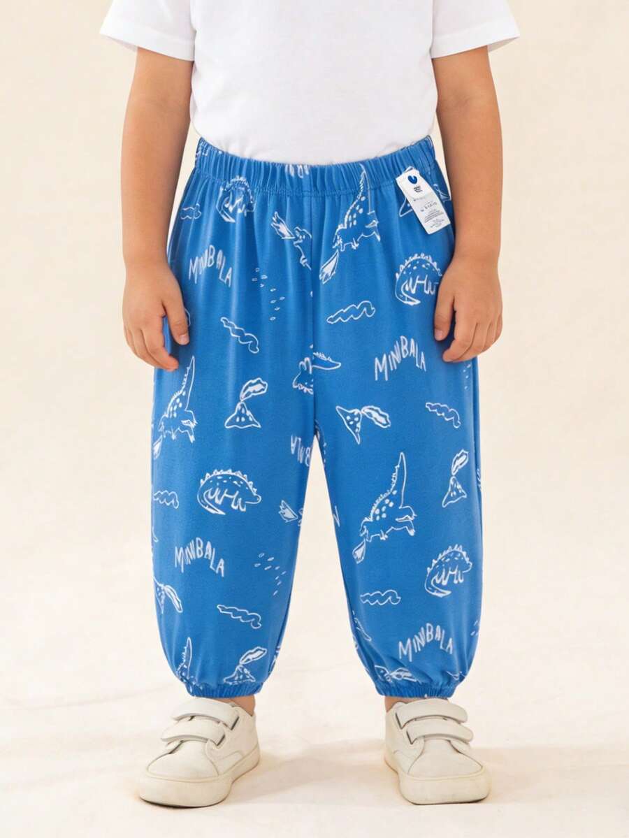 mini bala Quần dài mỏng nhẹ, nhanh khô, mềm mại cho bé trai, thích hợp mặc mùa hè. - xanh và trắng - Xem 1