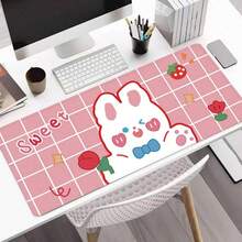 1个可爱兔子超大鼠标垫，大尺寸设计，可用作桌垫、学习垫或键盘垫。提供多种尺寸，例如15.7*35.4英寸（40*90厘米）。是理想的生日和节日礼物——这款电脑键盘和笔记本电脑垫非常适合游戏玩家、上班族和学生。 - A - 查看 6