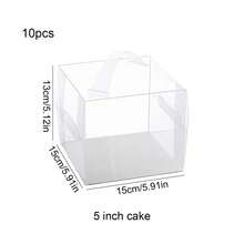10pcs Transparent Plastic Cake Boxes, 3/4/5 Inch Handheld Party Packaging, PET Material, Lockable, Suitable For Cakes, Chocolates, Donuts, Pastries, Square, Suitable For Christmas, Halloween, Easter, Thanksgiving - Multicolor - View 13