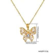 1. 甜美可爱的蝴蝶镂空镶嵌闪亮锆石吊坠项链，精致时尚，适合女性在任何场合佩戴，可作为礼物送给朋友或爱人。 - 蝴蝶吊墜 - 查看 2
