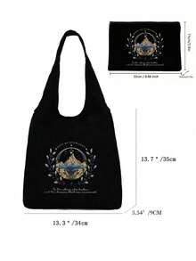 ACOTAR Pattern Tote Bag Set, Includes Large Shoulder Bag And Small Makeup Bag,Shoulder Bag For Travel Daily Commute Women's Shopping Bag, Folding Shoulder Bag,Suitable For Daily Use, Ideal For Carrying Groceries, Beach Items, Perfect For Women, Fashion Lovers, Travelers And Shoppers, Ideal For Daily Commute, Beach Trip, Shopping Spree And Leisure Outing - Multicolor - View 7
