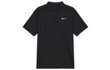 Nike Court Dri-FIT 品牌标志纯色户外休闲运动 Polo 衫，男款，黑色 - 黑色 - 查看 14