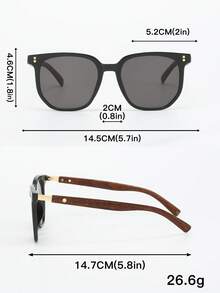 1pc Universal Unisex Rectangular Casual Retro Minimalist Fashion Glasses For Vacation Beach Accessories Glasses Shades Looks Street Style And Suit For Sweater Jacket Sweatshirt Hoodie Leather Pants And Cargo Pants - Tất cả màu xám - Xem 4