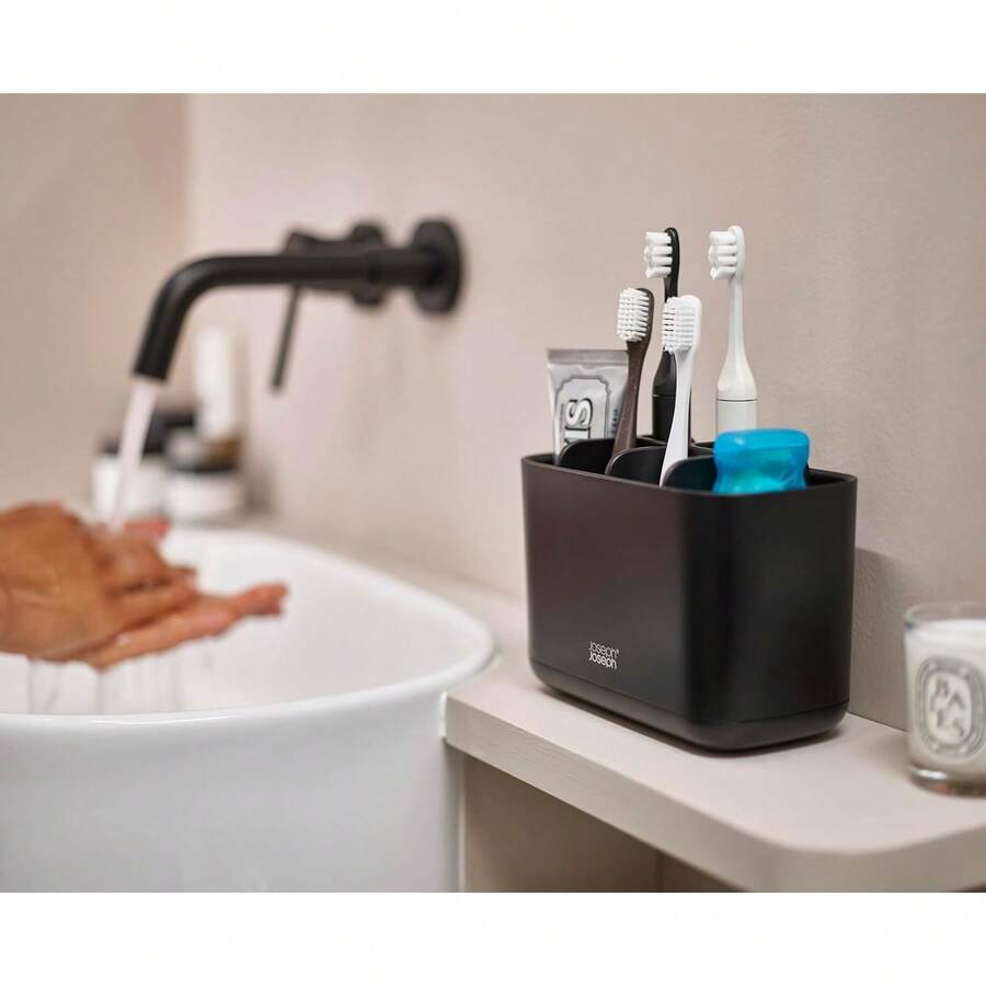 2026 Hot Selling Bathroom Organizer-Joseph Joseph Easy-Store - Compact Toothbrush Holder Caddy Bathroom Storage ,/White, Regular-New Fashion - màu đen - Xem 1
