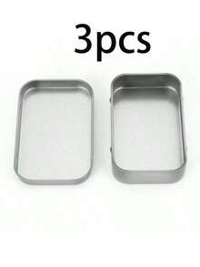 1pc Flip-Top Metal Tin Box, Portable Small Container, Mini Storage Box With Solid Hinge Lid, Suitable For Storing Thumbtacks, Nail Art, Beads, Earrings And Jewelry Crafts, Great For Women's Organization, Travel Essential, Back To School Dorm, Autumn Decor - Silver - View 7