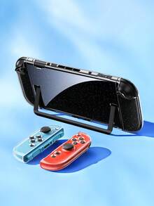 1套亮面透明保護殼，適用於Nintendo Switch OLED，可對接充電，可拆卸左右Joy-Con蓋，適合Switch玩家的理想禮物 - 彩色 - 查看 8