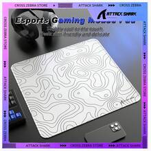 ATTACK SHARK CM02 电竞游戏鼠标垫，速度型大号鼠标垫，防水表面，缝合边缘，防滑橡胶底座，L 号，层压材质，17.72 英寸 x 15.75 英寸 x 0.16 英寸。2026 新年礼物，儿童礼物，节日礼物 - 白色轮廓/黑色轮廓/红色轮廓/黑红轮廓 - 彩色 - 查看 1