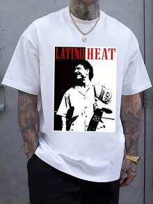 The Tattoo Represents The Strength, Power, And Style Of The Wrestler Latino Heat, Known For His Ferocity In The Ring And His Iconic Stage Presence, A Symbol Of Perseverance And Determination For All Athletes Seeking Victory. Men's Sports T-Shirt, 220g - 白色 - 查看 1