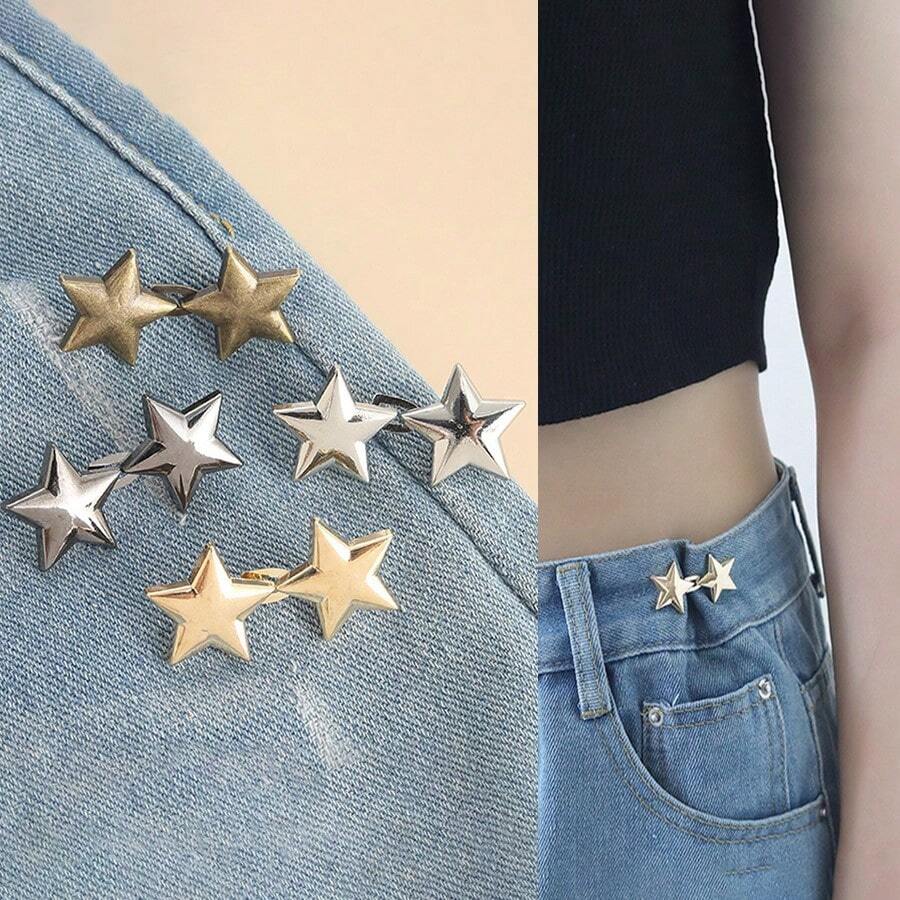1 对可拆卸星形腰带扣，牛仔裤无缝腰部调节工具 - 无需钻孔 - 彩色 - 查看 1
