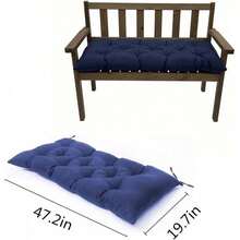 Indoor/Outdoor Bench Cushion,Waterproof Swing Seat Cushion,Outdoor Chair Cuhion,For Lounger Garden Furniture Patio Loveseat (47.2'' X 19.7'') - 藍色 - 查看 3