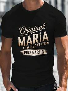 Herren Retro T-Shirt, Filmthema, bequemer Rundhalsausschnitt aus reiner Baumwolle.Geschenke für Männer Retro T-Shirt mit deutscher Maria Kunst und Musik Zitaten - Kurzarm Rundhals lässiges Sommer T-Shirt mit ikonischen Filmtexten, atmungsaktives Retro-Design, geeignet für österreichische Themenkleidung, Übergrößen T-Shirts für Männer und Frauen geeignet für Fans, Fan-Merchandise, Retro-Design, bequeme Passform. - Schwarz - Übersicht 1