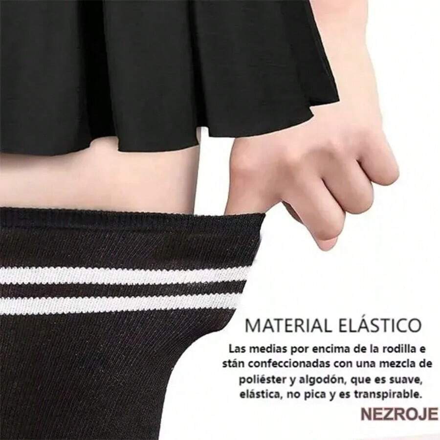Women Over The Calf Socks - Black and White - View 1