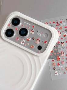 Shockproof 1pc Birthday Sausage Teddy Bear Sticker With Monster Mouth Shape Compatible With IPhone 11 Pro/12 Pro/13 Pro/14 Pro/15 Pro/16 Pro/17 Pro Camera Lens And Phone Case Can Be Gift For Friends And Family Birthday Gift Party - Multicolor - View 5