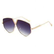 1 Pair Metallic Polygon Casual Fashion Glasses - Multicolor - View 2