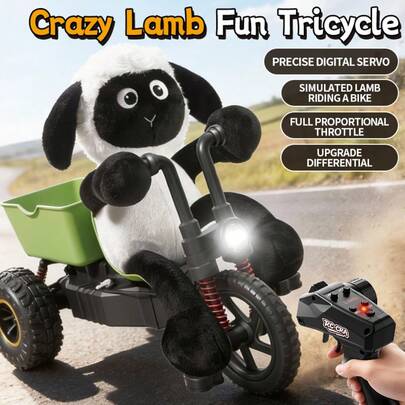 New RC 1:1 Scale Throttle Control Tricycle Toy, High-Speed Climbing, Drifting Capable, Gift For Kids