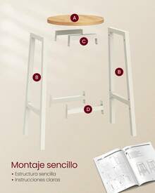 Barstools - Beige Oak + White - View 6