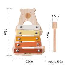 Cute Bear Xylophone Toy, Baby Auditory Stimulation Musical Enlightenment Five-Tone Xylophone Educational Toy, Trains Baby's Hand-Eye Coordination And Concentration, Christmas/Birthday Gift - Multicolor - View 2