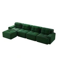 Sofas & Couches - Green + Corduroy + 4 Seat - View 9