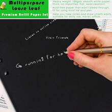 Rancco A5 Planner Inserts 6 Rings Planner Refills Set, 60 Sheet Black Blank To Do List Loose Leaf Paper W/Zipper Pouch, Binder Dividers, Ruler, Index Tab For Journal, Double-Sided, Undated, 8.3x5.6in - BlackBlank - View 6