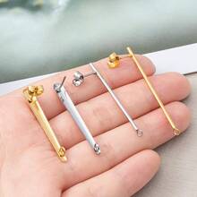 10pcs Elegant French Style Stainless Steel Women Earring Hoops, Suitable For DIY Jewelry Making - Stainless Steel Earrings - View 4