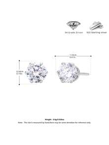 925 Silver Super Sparkle Zirconia Studs 4-8mm Optional Valentine Mother's Day Gift Box - Silver - View 12