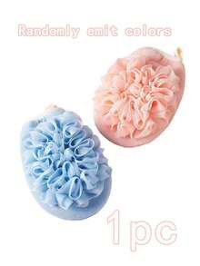 2pcs Bath Pouf Sponge 2-In-1 Exfoliating Mesh Sponge Loofah With Elastic Strap For Women & Men Bathroom - Multicolor - View 9