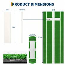 Tapete de Entrenamiento Profesional para Softbol con Base EVA - Césped de Alta Densidad Antidesgaste (3x1 m), Ideal para Lanzamientos y Práctica - Verde - Ver 2
