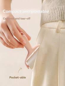 Small Reusable Lint Roller, Household Replacement Cleaning Mini Portable Roller, High Adhesive Clothing Paper Roll - 1 Handle + 3 Replacement Parts - View 6