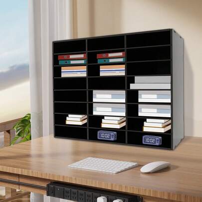 WOBENFOG 24-Slot Classroom Mailbox Organizer, Paper Sorter, Literature Organizer, Thickened PVC Panel Literature Organizer, Student Teacher Mailboxes Organizer For Classroom Office