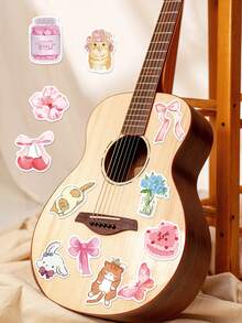 50张趣味派对贴纸，可爱迷人，带有蝴蝶结和小熊图案，非常适合用于剪贴簿、水瓶、笔记本、派对、行李箱、桌面和节日礼物装饰 - 趣味贴纸 - 50pcs/pack - 查看 3