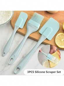 1/3件套硅胶烘焙刮刀和涂油刷套装，硅胶奶油刮刀和烘焙刷，烘焙烹饪烧烤厨房用具 - 彩色 - 查看 2